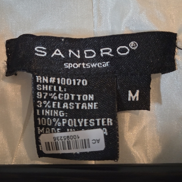 Sandro Women's Black White Plaid Fitted Lined Sportswear Jacket Size M - Picture 7 of 15